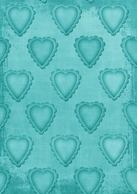 Teal Double Hearts A4 Backing Paper