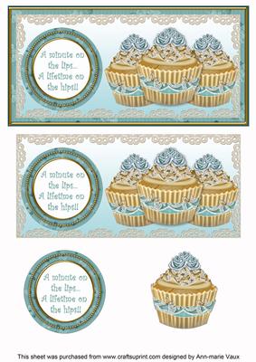 Teal Vintage Cupcake Minute on the Lips! Dl Topper
