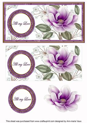 Dpurple Magnolia All My Love Dl Decoupage Topper