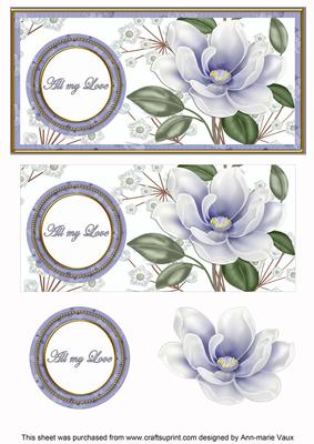 Pblue Magnolia All My Love Dl Decoupage Topper