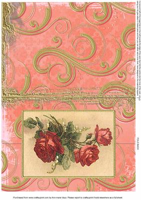 Pretty Roses Style 1 Fold Back Card
