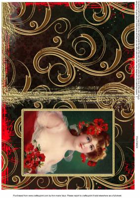 Beautiful Poppy Lady Fold Back Card
