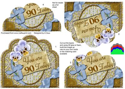 Blue Pansy 90 Today Scallop Lace Bottom Stacker