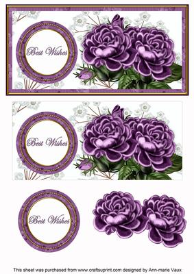 Dpurple Roses Best Wishes Dl Decoupage Topper