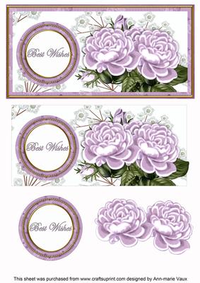 Lilac Roses Best Wishes Dl Decoupage Topper