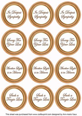 Borange in Sympathy Round Sentiment Toppers