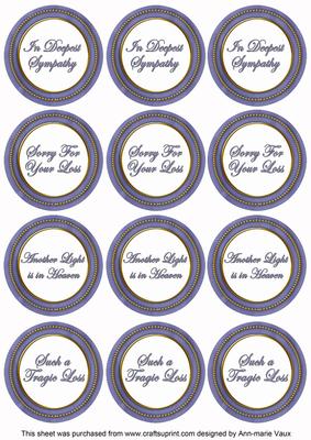 Dblue in Sympathy Round Sentiment Toppers