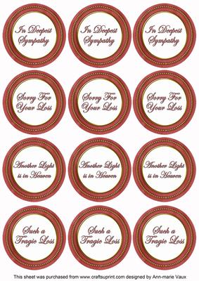 Dred in Sympathy Round Sentiment Toppers