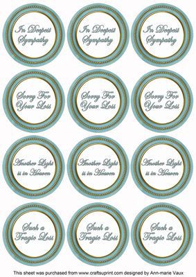 Dteal in Sympathy Round Sentiment Toppers