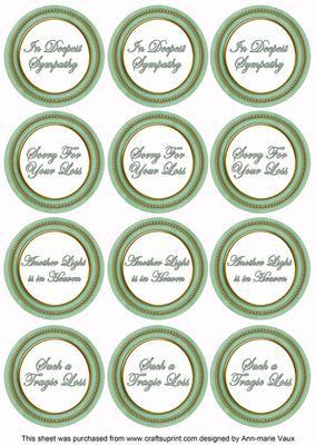 Mid Green in Sympathy Round Sentiment Toppers
