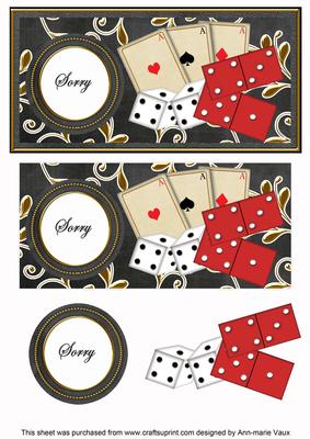Black Games Sorry Dl Decoupage Topper
