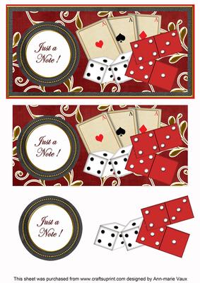 Red Games Just a Note Dl Decoupage Topper