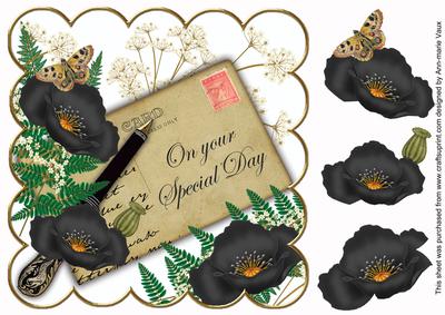 Black Poppy Special Day Ink Saver 8in Scallop Topper