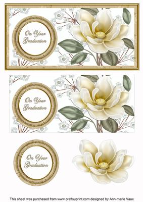 Cream Magnolia Your Graduation Dl Decoupage Topper