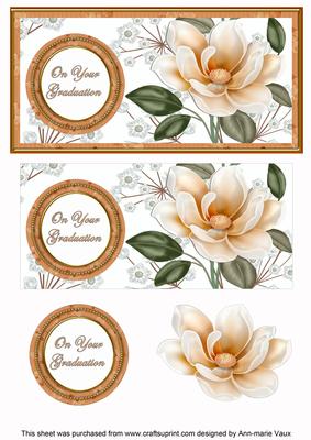 Peach Magnolia Your Graduation Dl Decoupage Topper