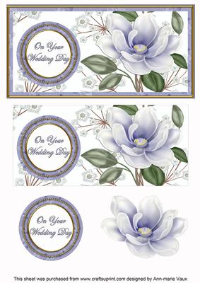 Pblue Magnolia Wedding Day Dl Decoupage Topper