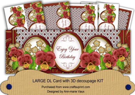 Dred Pansy Enjoy Your Birthday Large Dl Card Kit