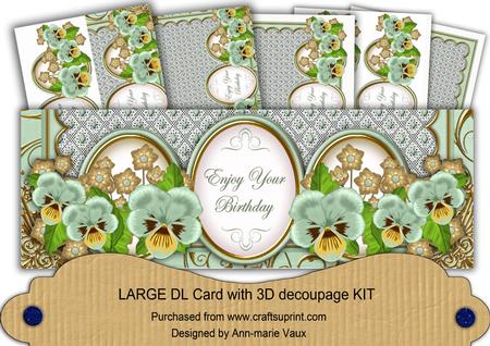 Mint Pansy Enjoy Your Birthday Large Dl Card Kit