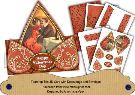 Loving Couple Happy Valentines Day Teardrop Trio Kit