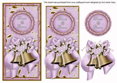 Lilac Wedding Bells Bride & Groom Dl Topdown Topper