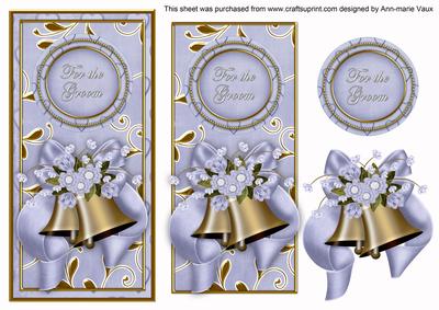 Blue Wedding Bells for the Groom Dl Topdown Topper