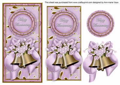 Lilac Wedding Bells Happy Anniversary Dl Topdown Topper
