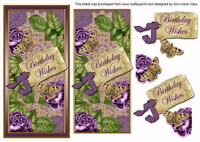 Purple Roses Birthday Wishes Dl Topdown Topper