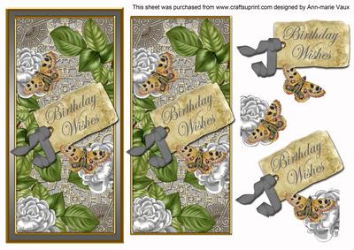 Silver Roses Birthday Wishes Dl Topdown Topper
