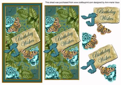 Teal Roses Birthday Wishes Dl Topdown Topper
