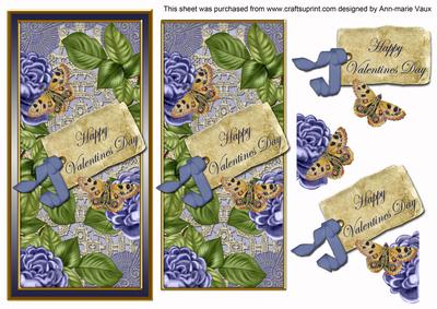 Blue Roses Valentines Day Dl Topdown Topper