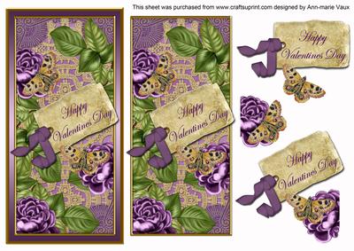 Purple Roses Valentines Day Dl Topdown Topper