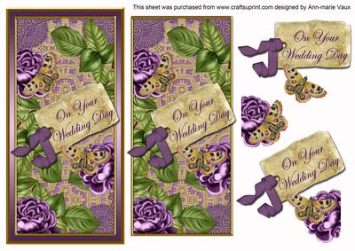 Purple Roses Your Wedding Day Dl Topdown Topper