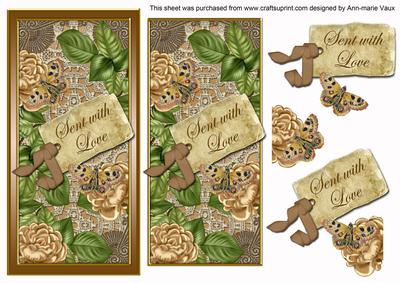 Coffee Roses Sent with Love Dl Topdown Topper