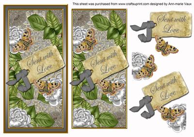 Silver Roses Sent with Love Dl Topdown Topper