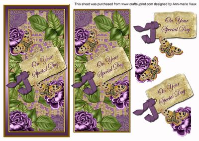 Purple Roses Your Special Day Dl Topdown Topper