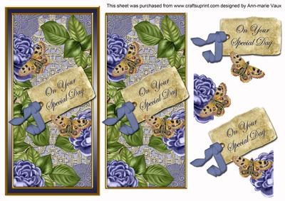 Blue Roses Your Special Day Dl Topdown Topper