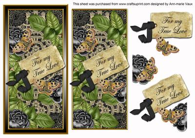 Black Roses My True Love Dl Topdown Topper