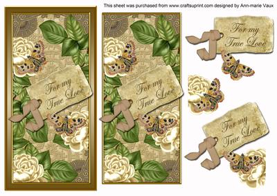 Cream Roses My True Love Dl Topdown Topper