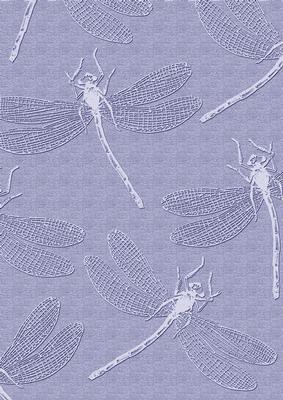 Dark Blue Embossed Pastel Dragonfly A4 Backing Paper