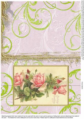Rose Birthday Fold Back Card