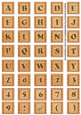 Borange Check Alphabet Embellishment Sheet