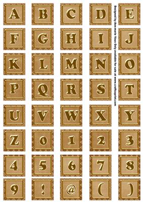 Vtea Check Alphabet Embellishment Sheet