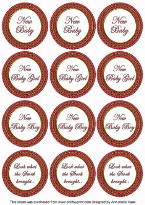 Dred Check Baby Mix Sentiment Round Toppers