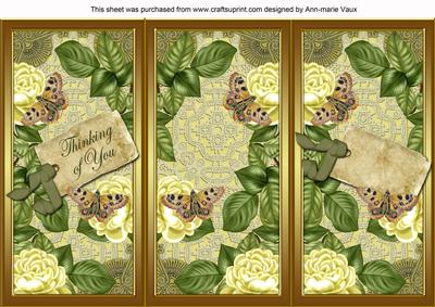 Lemon Roses Thinking of You Quick Tri-fold Card