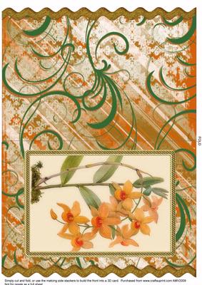 Daffodil Orchid Gold Wavy Edge Card