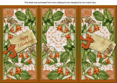 Borange Fushsia Happy Birthday Quick Tri-fold Card