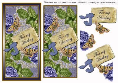 Blue Roses for My Darling Dl Topdown Topper