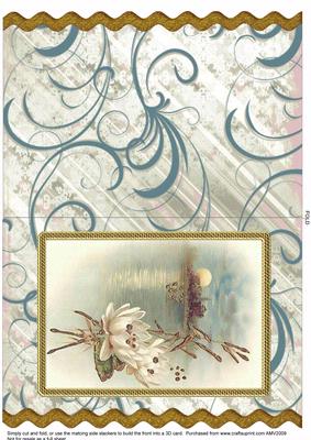 Oriental Lily Gold Wavy Edge Card