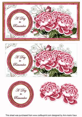 Cerise Roses Day to Remember Dl Decoupage Topper