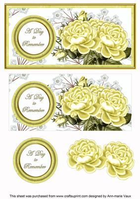 Lemon Roses Day to Remember Dl Decoupage Topper